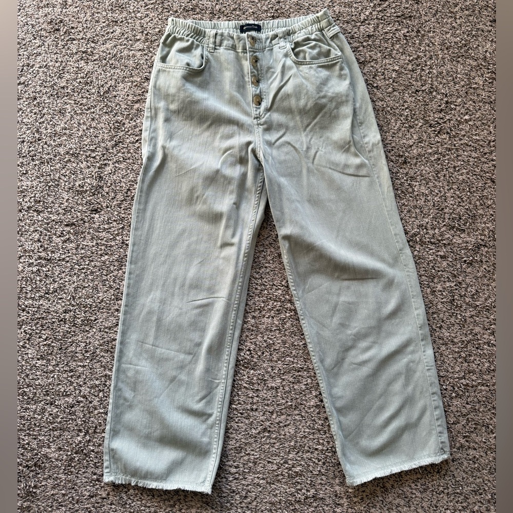 Massimo Dutti Sage Green Buttoned jeans Size 6